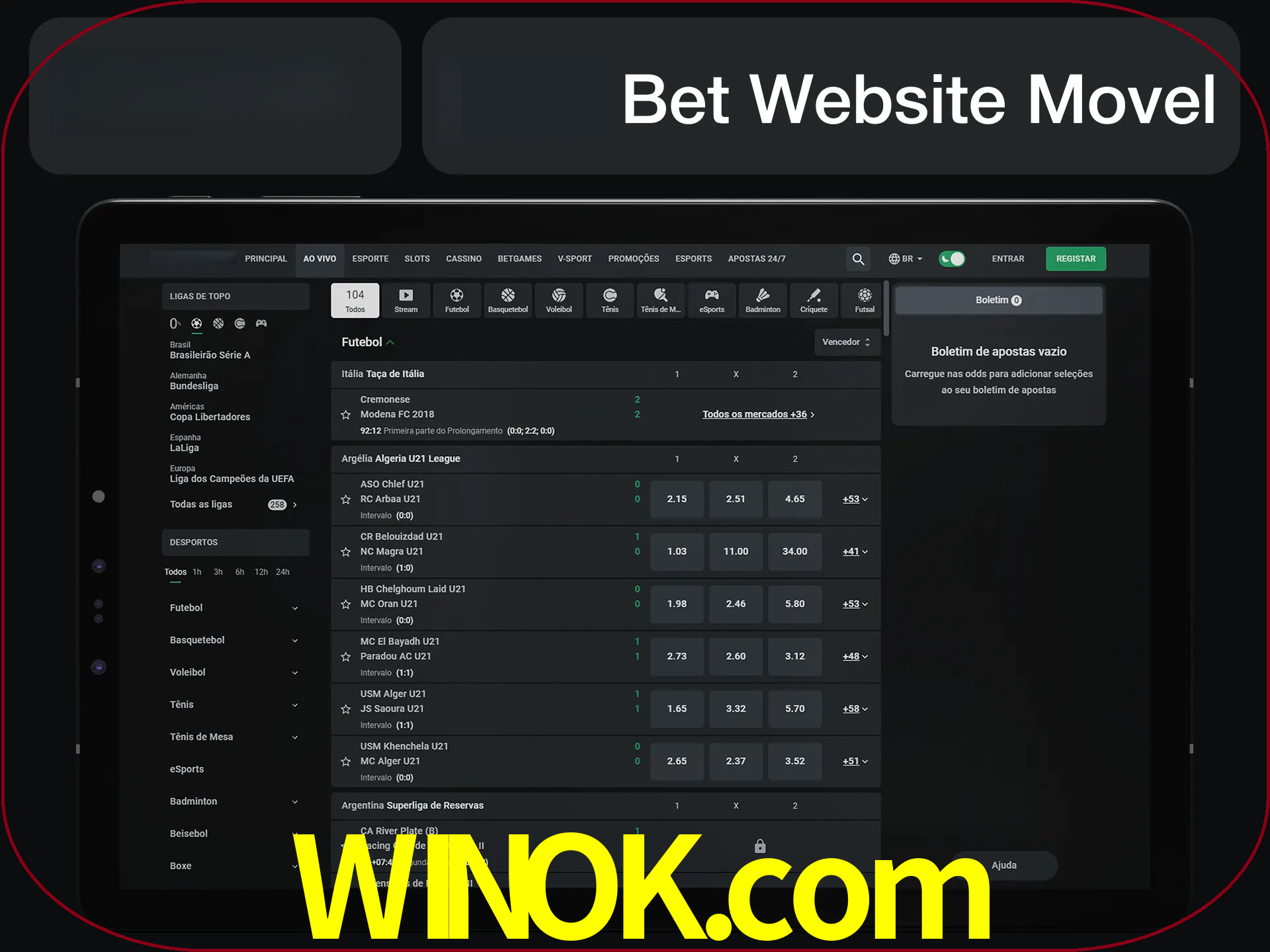 Use nosso website em qualquer dispositivo.